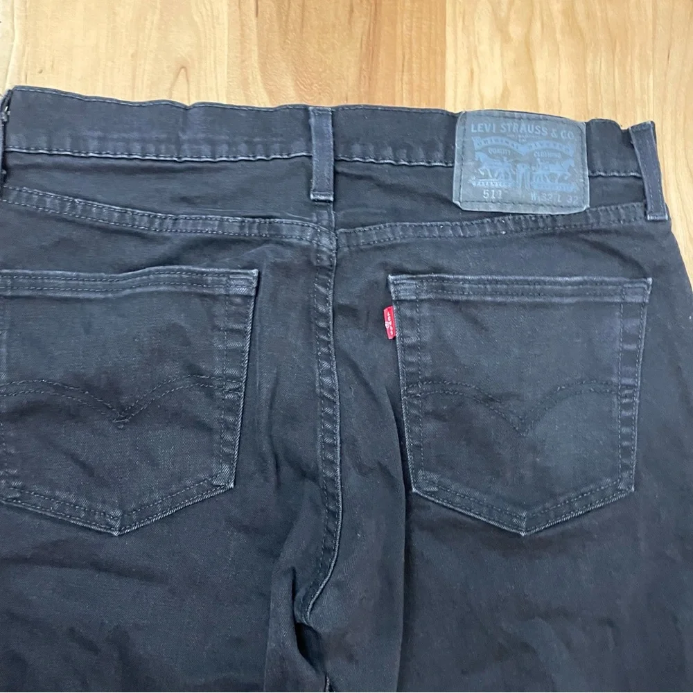 Levi’s 511 Black Slim Straight Leg Stretch Jeans 32x32 Denim